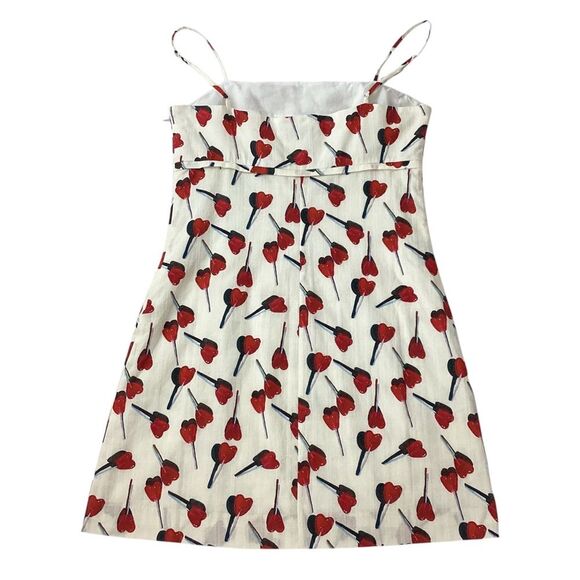 RACHEL ANTONOFF Size 6 Gwen Dress Lollipop Spaghetti Strap Mini Red Hearts - Picture 8 of 12